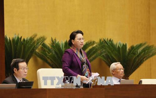 Chủ tịch Quốc hội Nguyễn Thị Kim Ngân phát biểu. Ảnh: Phương Hoa - TTXVN