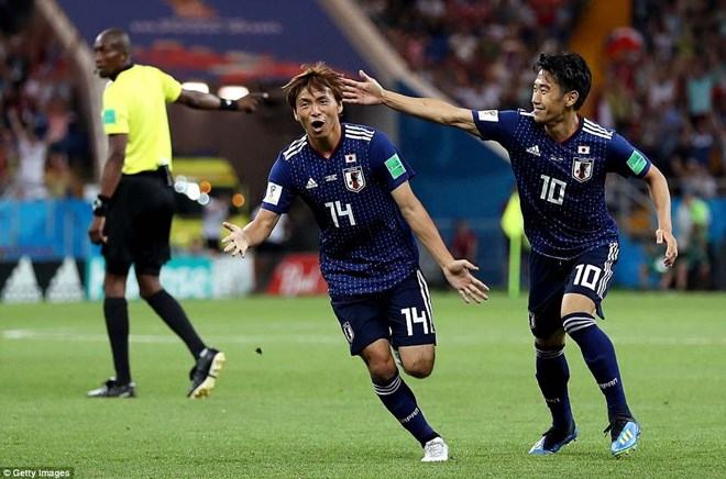Nhật Bản đã gây sốc khi dẫn trước Bỉ 2-0.