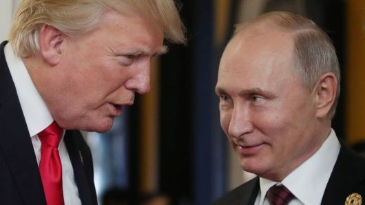 Tổng thống Mỹ Donald Trump (trái) và người đồng cấp Nga Vladimir Putin. (Nguồn: AFP/Getty Images)