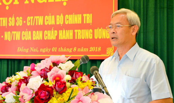 Đồng chí Nguyễn Phú Cường, Bí thư Tỉnh ủy phát biểu chỉ đạo hội nghị