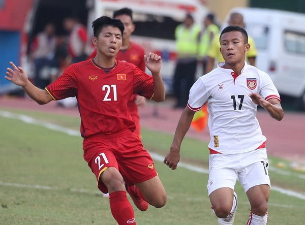 U16 Việt Nam (áo đỏ) đã phải dừng bước sau trận hòa đáng tiếc. (Nguồn: MFF)