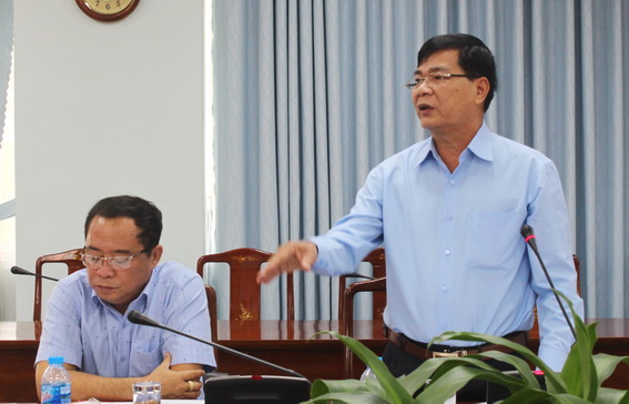 Phó Viện trưởng Viện Kiểm sát nhân dân tỉnh Trần Trung Nhân phát biểu tại hội nghị