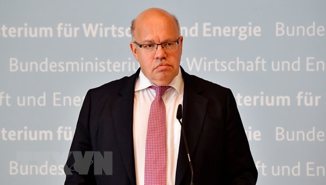 Bộ trưởng Kinh tế Đức Peter Altmaier tại một cuộc họp báo ở Berlin. (Ảnh: AFP/TTXVN)