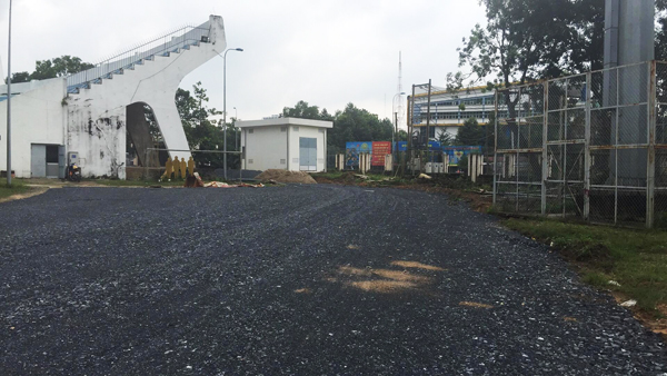 Sân vận động Đồng Nai trong giai đoạn được sửa chữa, nâng cấp để phục vụ cho lễ khai mạc Đại hội TDTT tỉnh