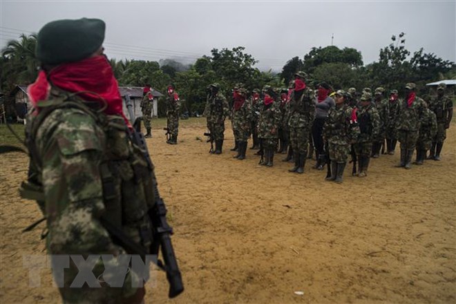 Các tay súng ELN tại khu vực San Juan, Choco, Colombia ngày 19-11-2017. (Ảnh: AFP/TTXVN)