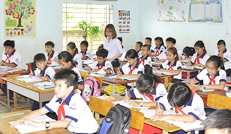Một lớp học tại Trường THCS Mã Đà, huyện Vĩnh Cửu.