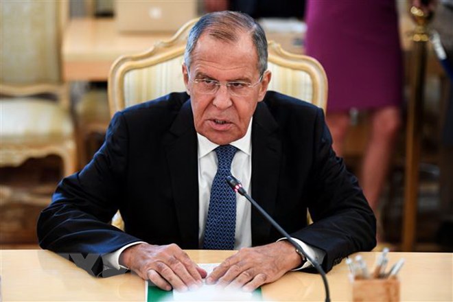 Ngoại trưởng Nga Sergei Lavrov trong cuộc họp tại Moskva. (Ảnh: AFP/TTXVN)