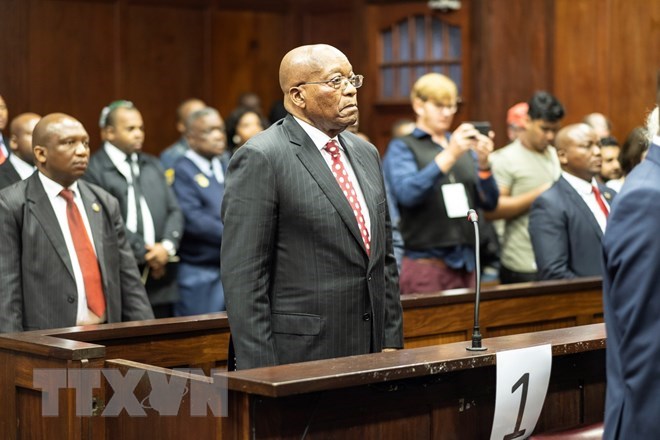 Cựu Tổng thống Nam Phi Jacob Zuma tại phiên tòa ở Durban ngày 8-6. (Nguồn: EPA-EFE/TTXVN)