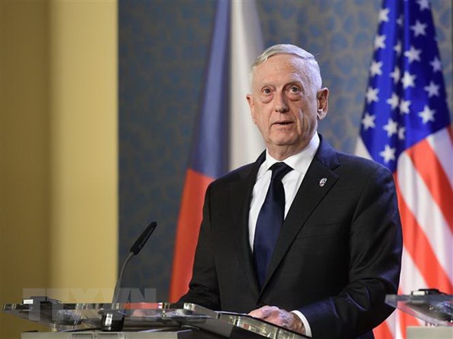 Bộ trưởng Quốc phòng Mỹ James Mattis. (Nguồn: AFP/TTXVN)