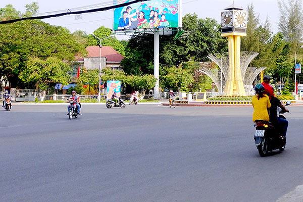 Khu vực giao lộ trước công viên Biên Hùng thông thoáng. 