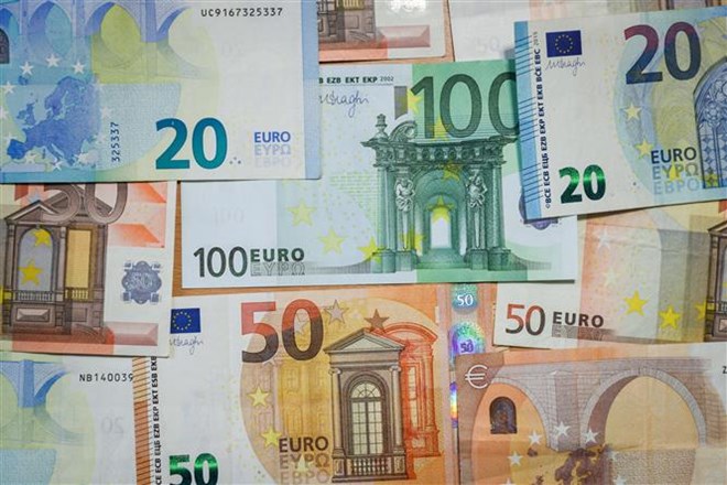 Đồng euro tại Brussels, Bỉ, ngày 28-12-2018. (Ảnh: THX/ TTXVN)