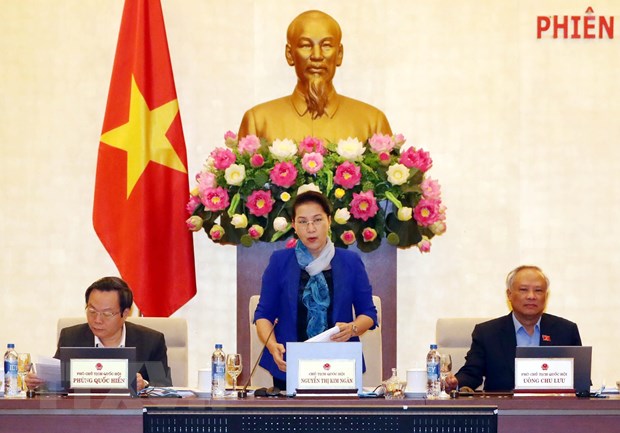 Chủ tịch Quốc hội Nguyễn Thị Kim Ngân chủ trì và phát biểu khai mạc Phiên họp thứ 31 của Ủy ban Thường vụ Quốc hội khóa XIV. (Ảnh minh họa: Trọng Đức/TTXVN)