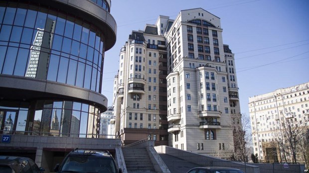 Tòa nhà của ngân hàng Evrofinance Mosnarbank ở Moskva. (Nguồn: VOA)