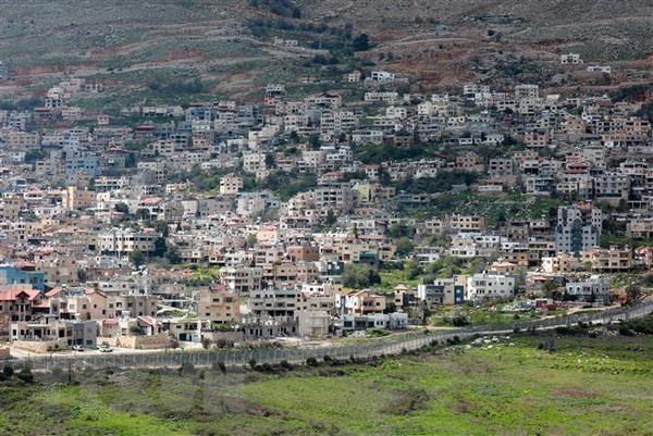 Hình ảnh thị trấn Majdal Shams trên Cao nguyên Golan do Israel chiếm đóng. (Nguồn: AFP/TTXVN)