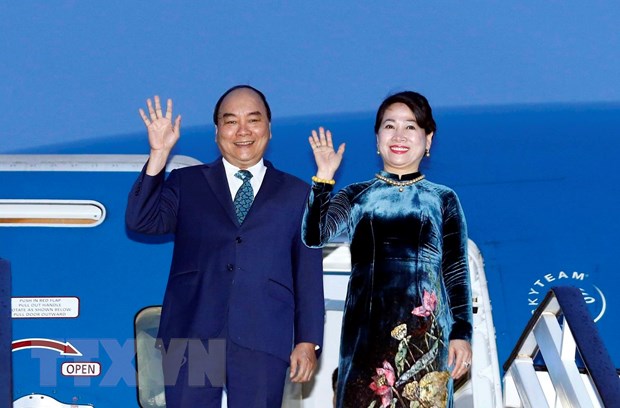 Lễ đón Thủ tướng Nguyễn Xuân Phúc và Phu nhân tại sân bay quốc tế Henri Coanda. (Ảnh: Thống Nhất/TTXVN)