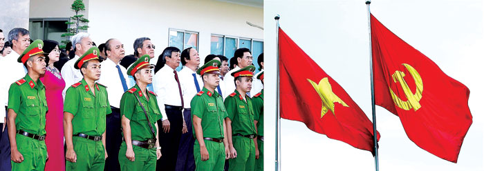Thủ tướng Nguyễn Xuân Phúc dự lễ chào cờ đầu tuần của Tỉnh ủy Đồng Nai. Ảnh: TTXVN