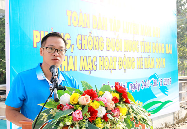  Phó giám đốc Sở Văn hóa - thể thao và du lịch Nguyễn Xuân Thanh phát biểu tại lễ phát động.