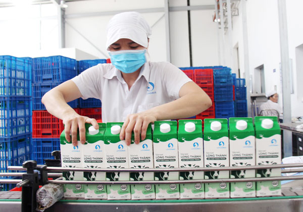 Quy trình sản xuất sữa tươi thanh trùng tại nhà máy sữa của Công ty cổ phần Lothamilk (TP.Biên Hòa). Ảnh: H.Quân