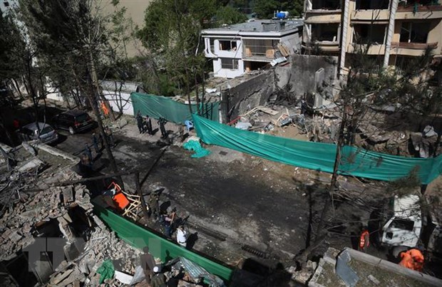 Hiện trường một vụ đánh bom ở Kabul, Afghanistan. (Nguồn: THX/TTXVN)