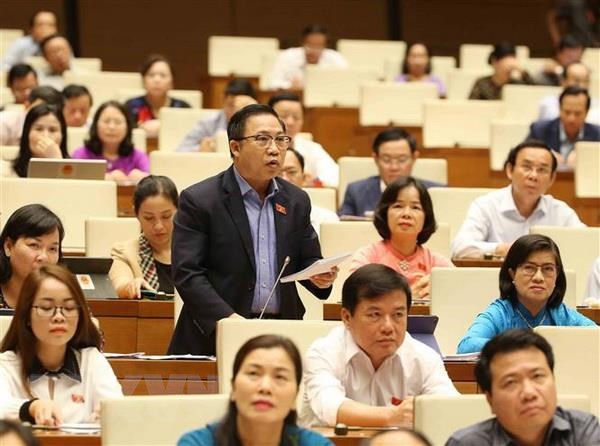  Đại biểu Quốc hội tỉnh Bến Tre Lưu Bình Nhưỡng đặt câu hỏi chất vấn. (Ảnh: Phương Hoa/TTXVN)