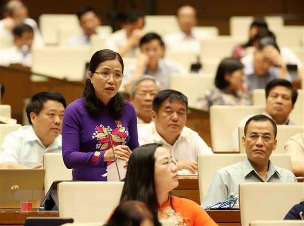  Đại biểu Quốc hội tỉnh Quảng Ninh Đỗ Thị Lan đặt câu hỏi chất vấn. (Ảnh: Phương Hoa/TTXVN)