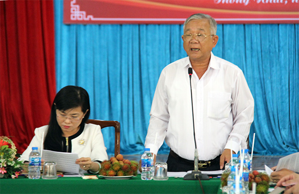 Chủ tịch UBND huyện Thống Nhất Nguyễn Văn Quang đề xuất một số kiến nghị của địa phương tại buổi làm việc.