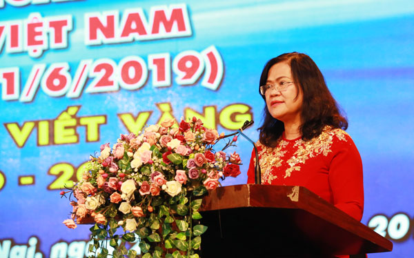 Phó chủ tịch UBND tỉnh Nguyễn Hòa Hiệp phát biểu tại buổi họp mặt nhân kỷ niệm 9 năm Ngày báo chí cách mạng Việt Nam(ảnh: Huy Anh)