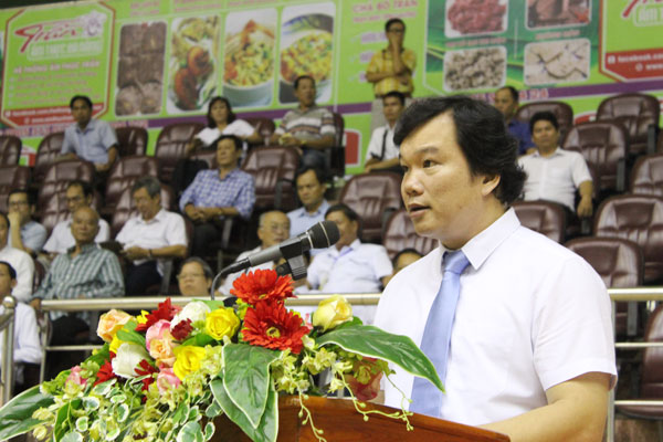 Ông Nguyễn Ngọc Anh, Vụ trưởng Vụ thể thao quần chúng thuộc Tổng cục TDTT phát biểu tại lễ khai mạc