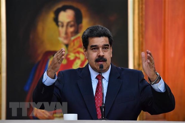 Tổng thống Venezuela Nicolas Maduro phát biểu tại cuộc họp báo ở Caracas ngày 25-1-2019. (Ảnh: AFP/TTXVN)