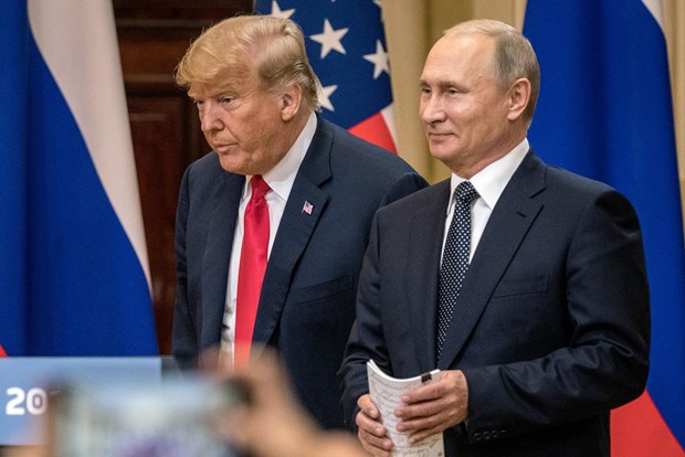 Tổng thống Nga Vladimir Putin (phải) và người đồng cấp Mỹ Donald Trump. (Nguồn: Vanity Fair)