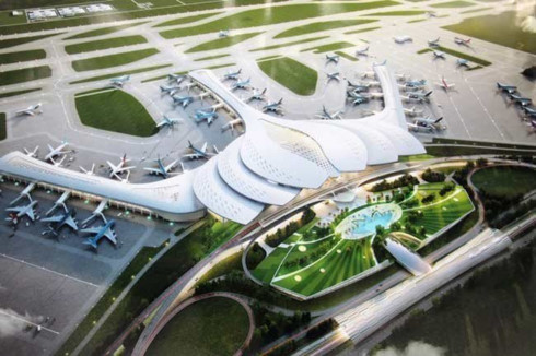 An artist’s impression of the passenger terminal of the Long Thanh International Airport project in the southern province of Dong Nai. (Photo: Saigon Times)