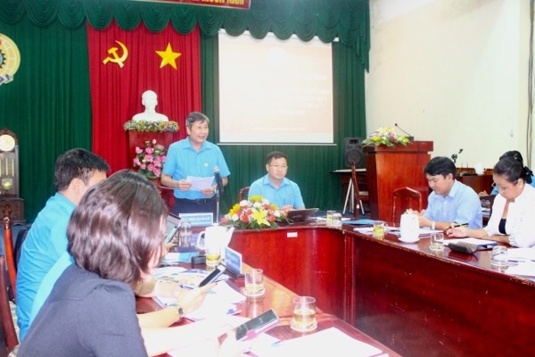 Phó chủ tịch thường trực Tổng Liên đoàn Lao động Việt Nam Trần Thanh Hải kết luận tại buổi làm việc.