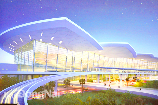 Phối cảnh nhà ga của dự án Cảng hàng không quốc tế Long Thành (Ảnh: C.T.V)