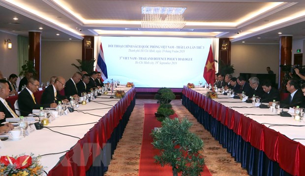  Quang cảnh Đối thoại Chính sách Quốc phòng Việt Nam-Thái Lan lần thứ 3. (Ảnh: Xuân Khu/TTXVN)