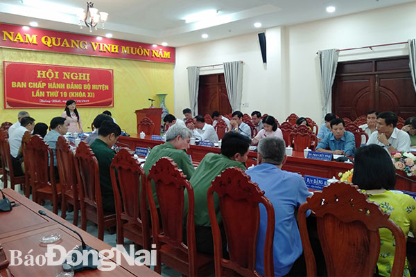 Bí thư huyện ủy Thống Nhất Bùi Thị Bích Thủy phát biểu chỉ đạo tại hội nghị.