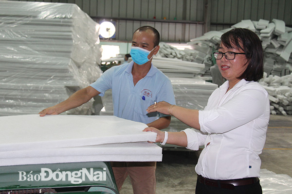 Sản phẩm phôi đệm tại Công ty cổ phần sản xuất - thương mại Bogo (xã Tân Bình, huyện Vĩnh Cửu). (Ảnh: Hoàng Hải)