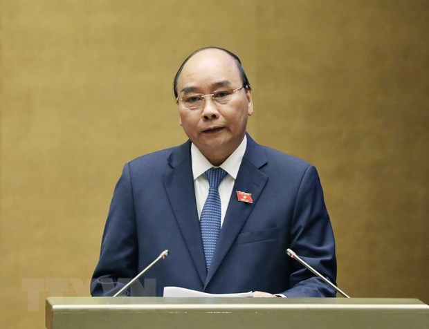 Thủ tướng Nguyễn Xuân Phúc trả lời chất vấn. (Ảnh: Thống Nhất/TTXVN)