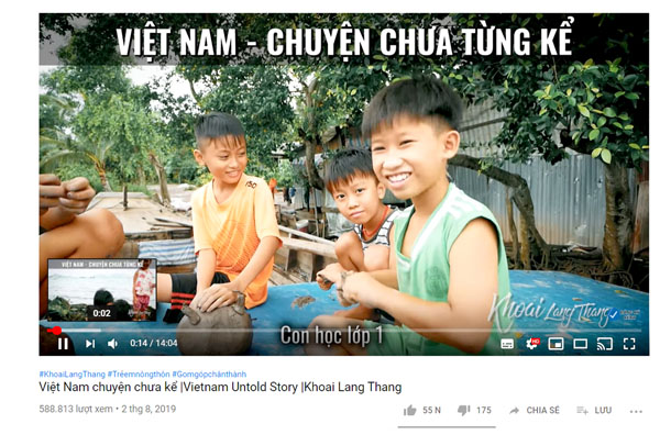 Video Việt Nam - chuyện chưa từng kể có nội dung lành mạnh nhưng bị tắt tính năng kiếm tiền vì sử dụng nhiều hình ảnh trẻ em