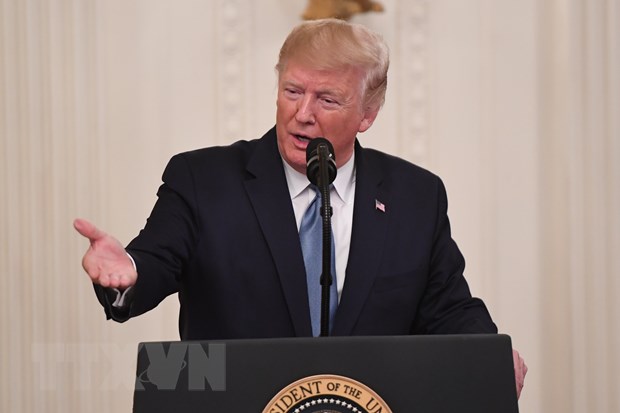 Tổng thống Mỹ Donald Trump phát biểu tại Washington D.C, Mỹ. (Nguồn: AFP/TTXVN)