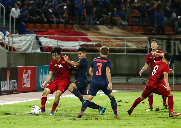  Tuyển Việt Nam hoà 0-0 Thái Lan ở trận đấu lượt đi bảng G tại vòng loại hai World Cup 2022 khu vực châu Á hôm 6/9. (Ảnh: Nguyên An/Vietnam+)