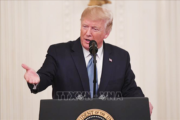 Tổng thống Mỹ Donald Trump phát biểu tại Nhà Trắng, Washington, DC, ngày 30-10. Ảnh: AFP/TTXVN