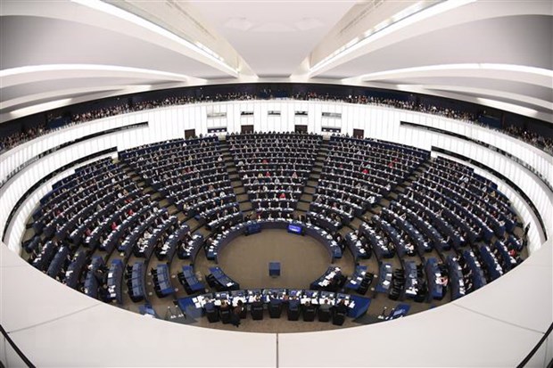 Toàn cảnh một phiên họp của Nghị viện châu Âu ở Strasbourg, miền Đông Pháp. (Ảnh: AFP/TTXVN)