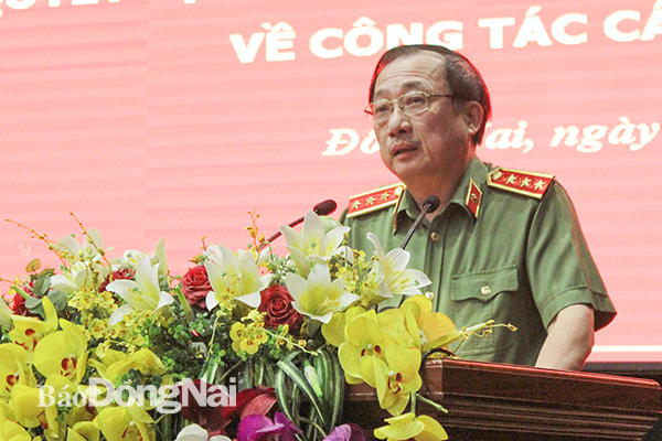 Thượng tướng Nguyễn Văn Thành phát biểu tại bổi lễ.