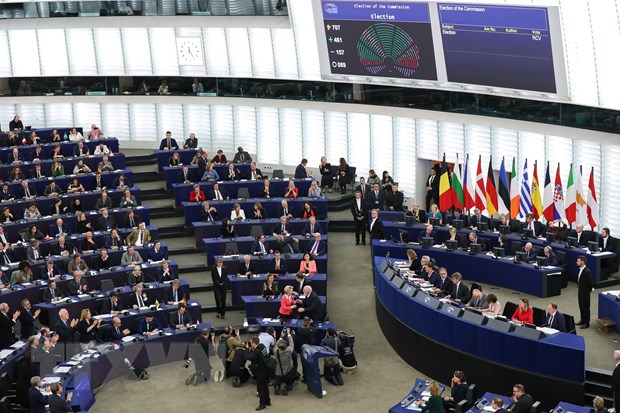  Toàn cảnh phiên bỏ phiếu bầu nhân sự của Ủy ban châu Âu tại Nghị viện châu Âu ở Strasbourg, Pháp, ngày 27-11-2019. (Ảnh: THX/TTXVN)