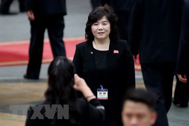 Thứ trưởng Ngoại giao Triều Tiên Choe Son-hui trong chuyến tháp tùng nhà lãnh đạo Kim Jong-un tới Hội nghị thượng đỉnh Mỹ-Triều ở Hà Nội ngày 1-3-2019. (Nguồn: AFP/TTXVN)