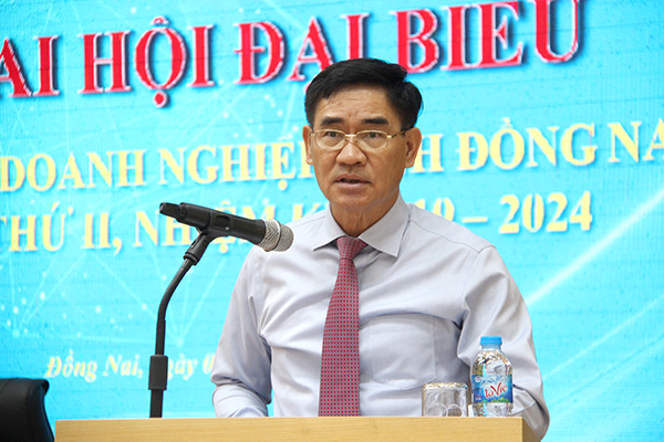 Phó chủ tịch UBND tỉnh Trần Văn Vĩnh phát biểu tại đại hội