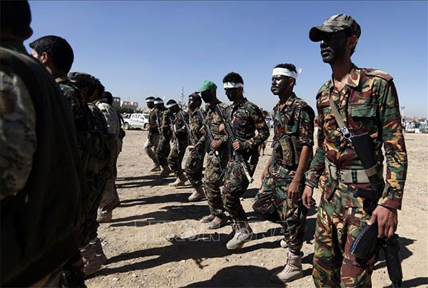 Các tay súng Houthi tại Sanaa, Yemen. Ảnh: AFP