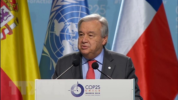  Tổng thư ký LHQ Antonio Guterres thất vọng về kết quả Hội nghị COP 25. (Ảnh: THX/TTXVN)