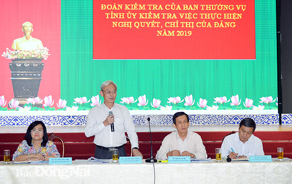  Bí thư Tỉnh ủy Nguyễn Phú Cường phát biểu tại buổi làm việc