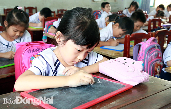 Học sinh Trường tiểu học An Bình (phường An Bình, TP.Biên Hòa) trong giờ học. Ảnh: C. Nghĩa